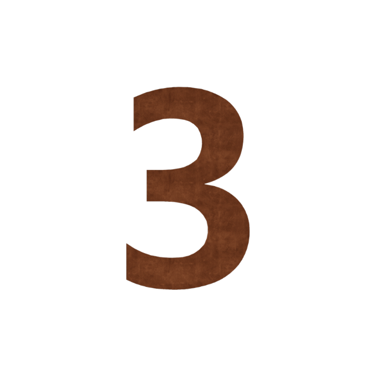 Número de casa de acero corten 3 - 48,8 x 80 cm