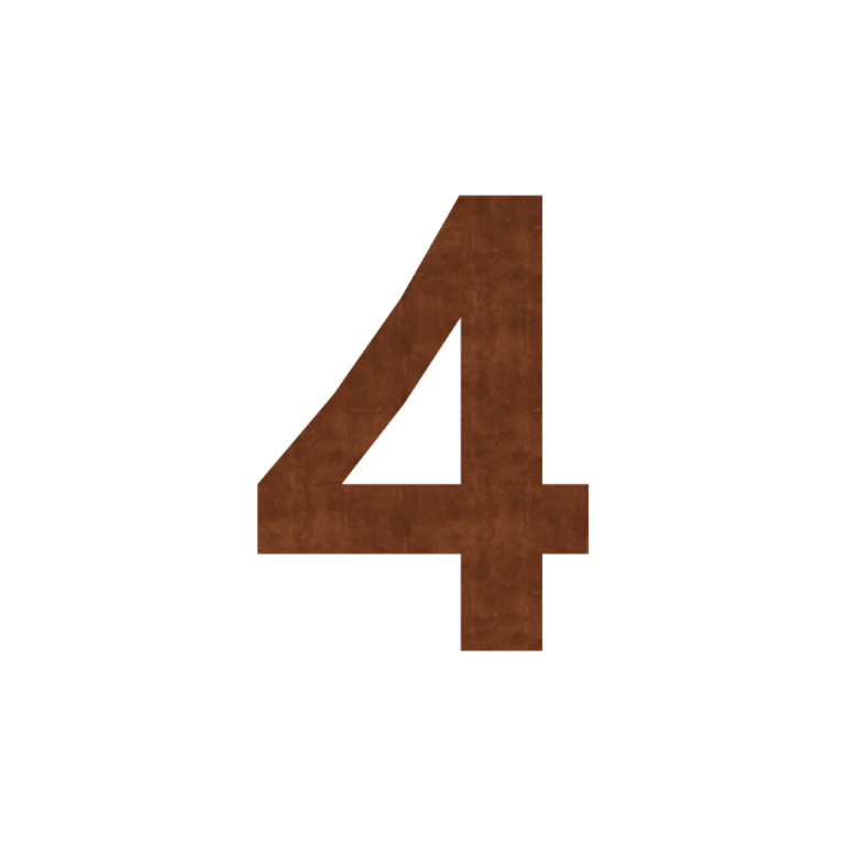 Número de vivienda de acero corten 4 - 50 cm