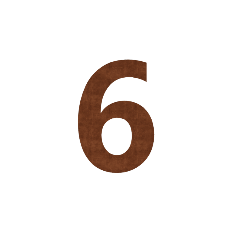 Número de casa de acero corten 6 - 20,1 x 30 cm