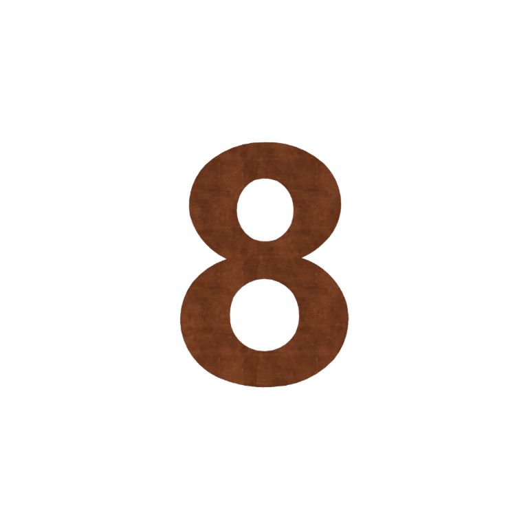 Número de casa de acero corten 8 - 20,7 x 30 cm