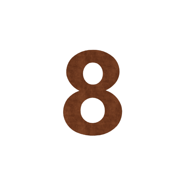 Número de vivienda de acero corten 8 - 80 cm