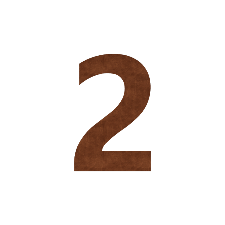 Número de vivienda de acero corten (adhesivo) 2 - 15 cm