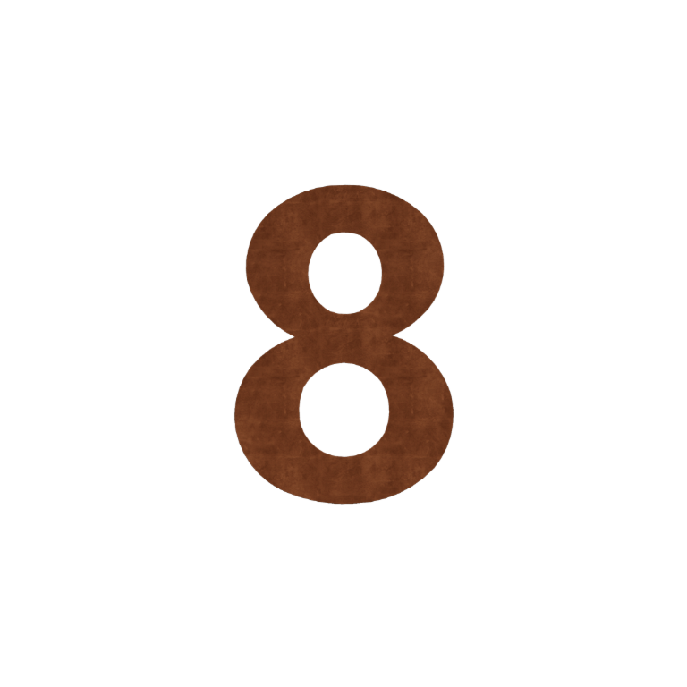 Número de vivienda de acero corten (adhesivo) 8 - 15 cm