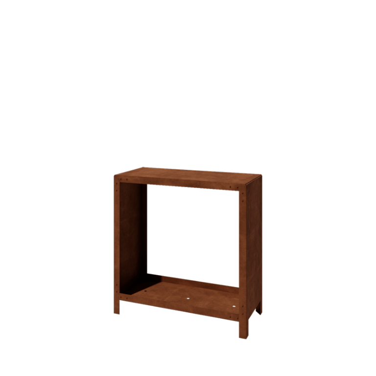 Leñero de acero corten Indiana 100 x 100 x 40 cm