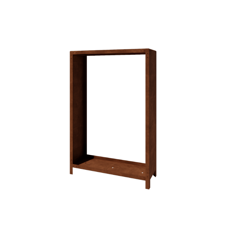 Leñero de acero corten Indiana 180 x 120 x 40 cm