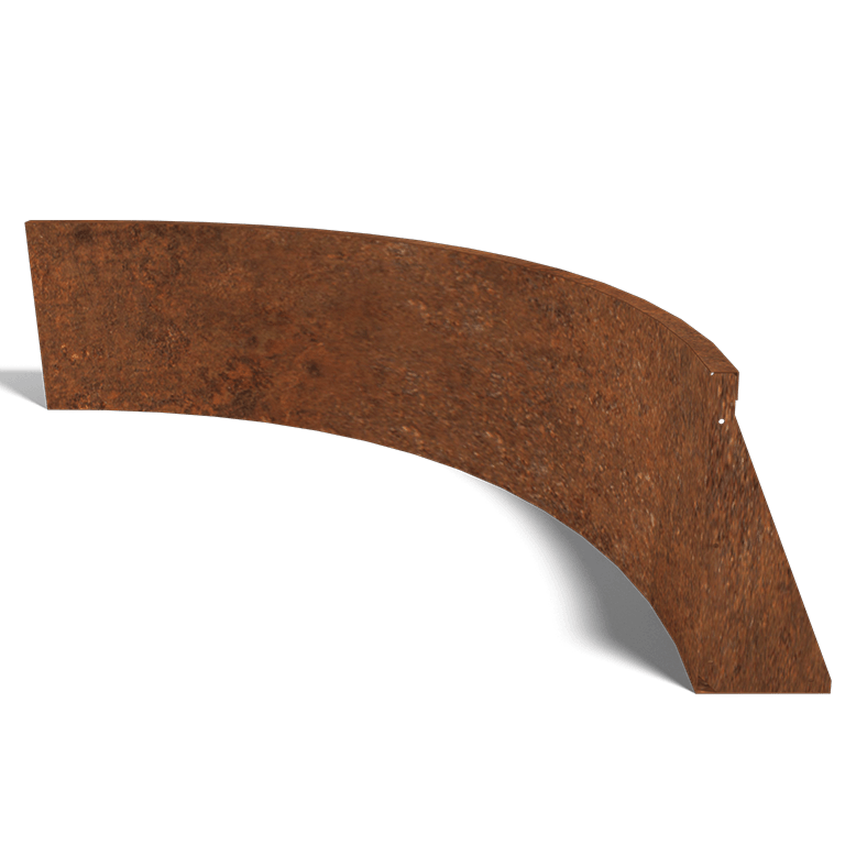 Muro de contención de acero corten curva interior 150 x 150 cm (altura 50 cm)