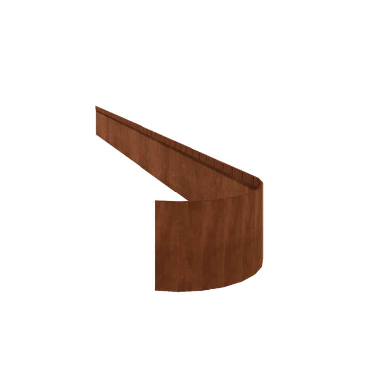 Bordura de jardín de acero corten - Doblado FLEX - Altura 23 cm - 150 cm