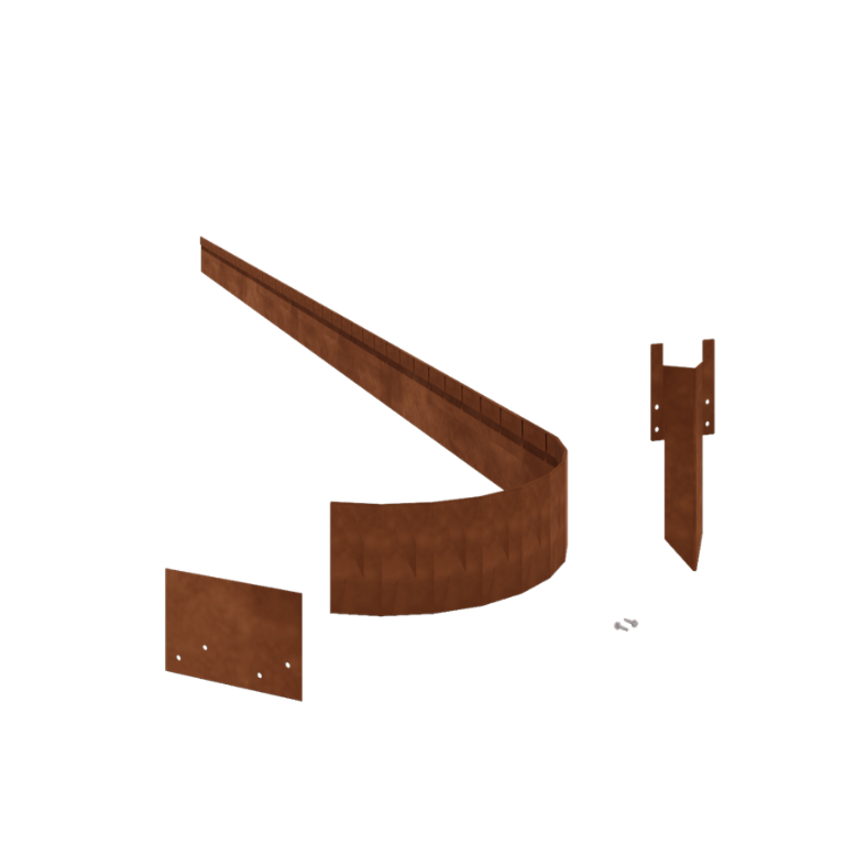 Bordura FLEX de acero corten de borde doblado 13 cm juego completo de 24metros