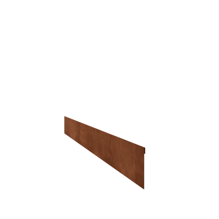 Bordura de acero corten con borde doblado 13 cm (longitud: 150 cm)