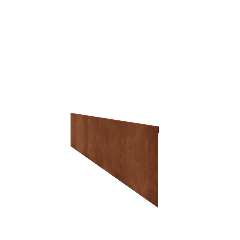 Bordura de acero corten con borde doblado 23 cm (longitud: 150 cm)