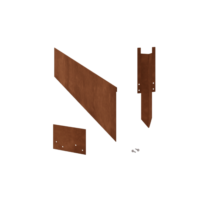 Bordura de acero corten de borde doblado 23 cm juego completo de 24metros