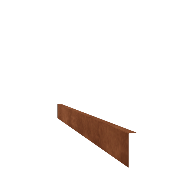 Bordura de acero corten con borde en ángulo recto 12 cm (longitud: 240 cm)