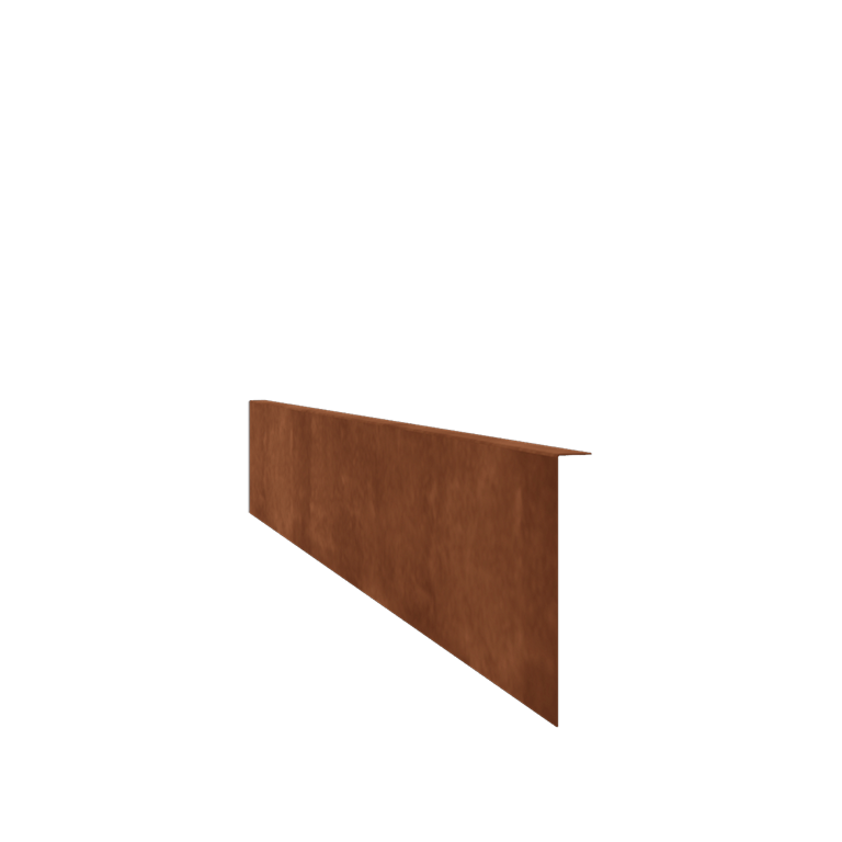 Bordura de jardín de acero corten - En ángulo recto - Altura 22 cm - 150 cm