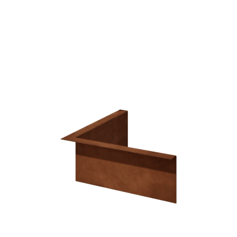 Bordura de acero corten con borde en ángulo recto 12 cm al ángulo interior