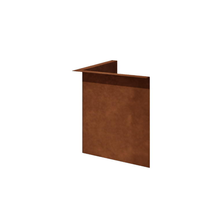Bordura de acero corten con borde en ángulo recto 34 cm al ángulo interior