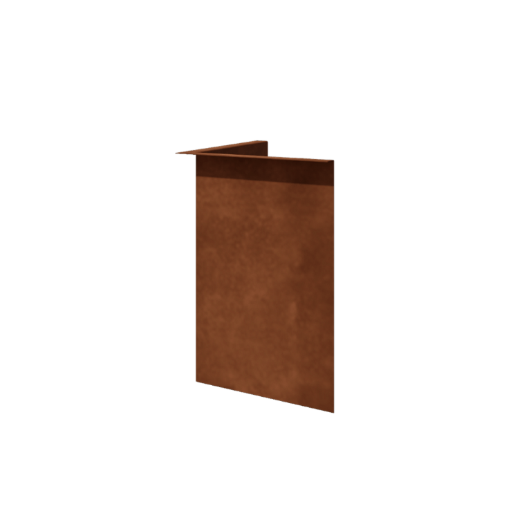 Bordura de acero corten con borde en ángulo recto 45 cm al ángulo interior