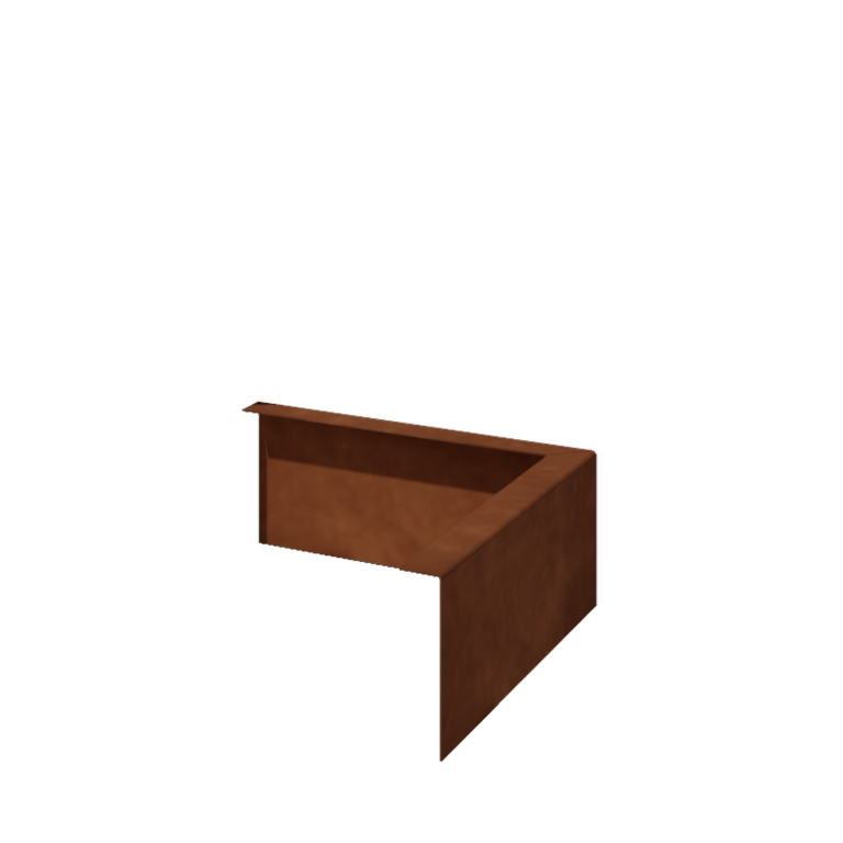 Bordura de acero corten con borde en ángulo recto 12 cm al ángulo exterior