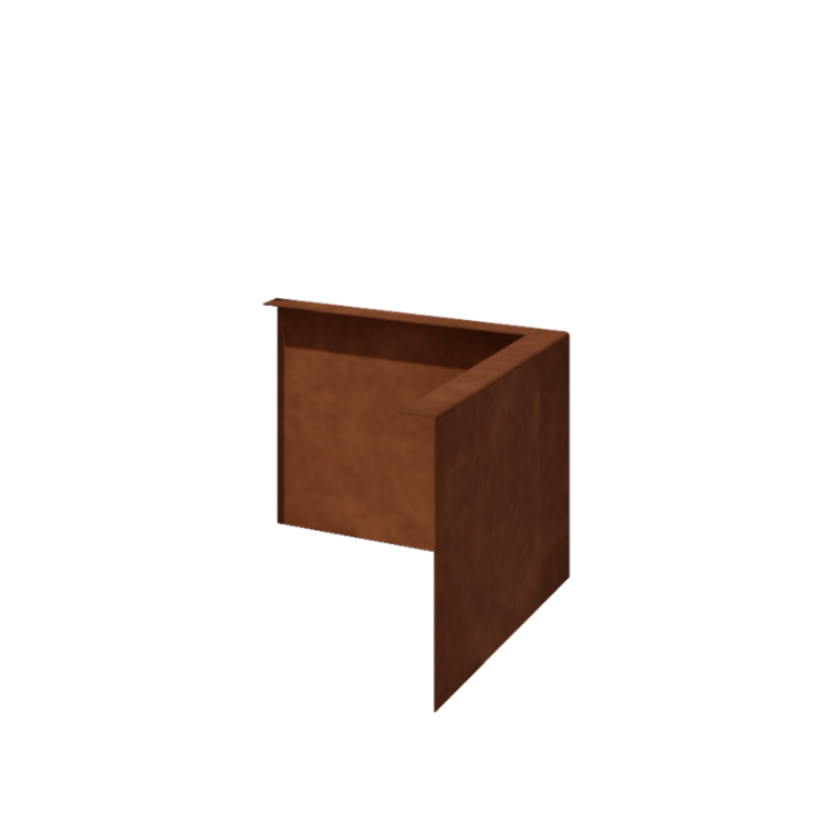 Bordura de acero corten con borde en ángulo recto 22 cm al ángulo exterior