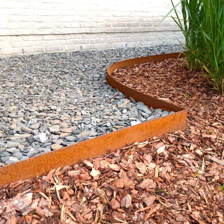Bordura de acero corten recta 15 cm (longitud: 150 cm)
