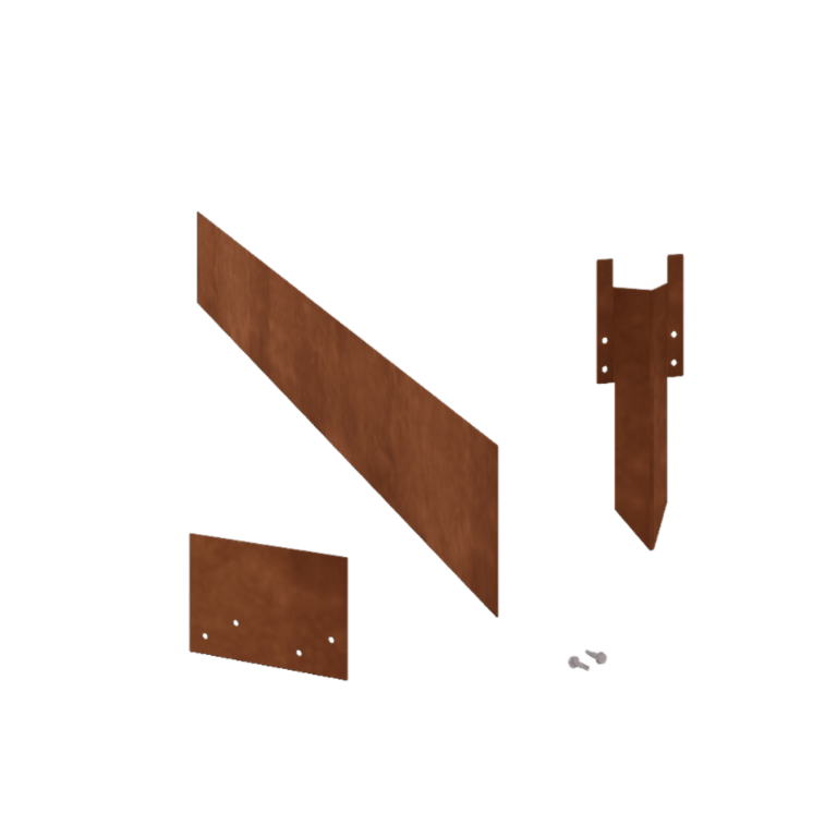 Bordura de jardín de acero corten - Recto - Altura 15 cm - Juego completo 24 metro