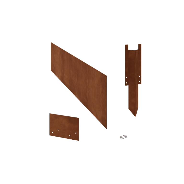 Bordura de jardín de acero corten - Recto - Altura 25 cm - Juego completo 15 metro