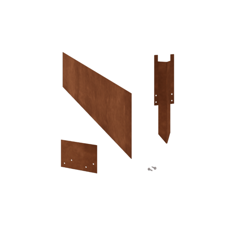 Bordura de jardín de acero corten - Recto - Altura 25 cm - Juego completo 24 metro