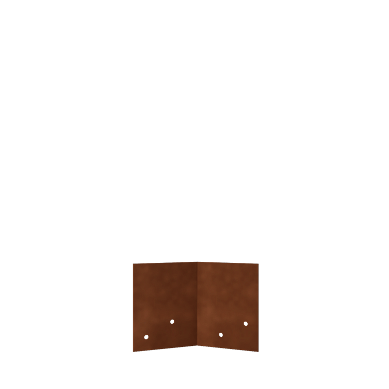Placa de unión de acero corten - 45° - Altura borde jardín 12 / 15 cm