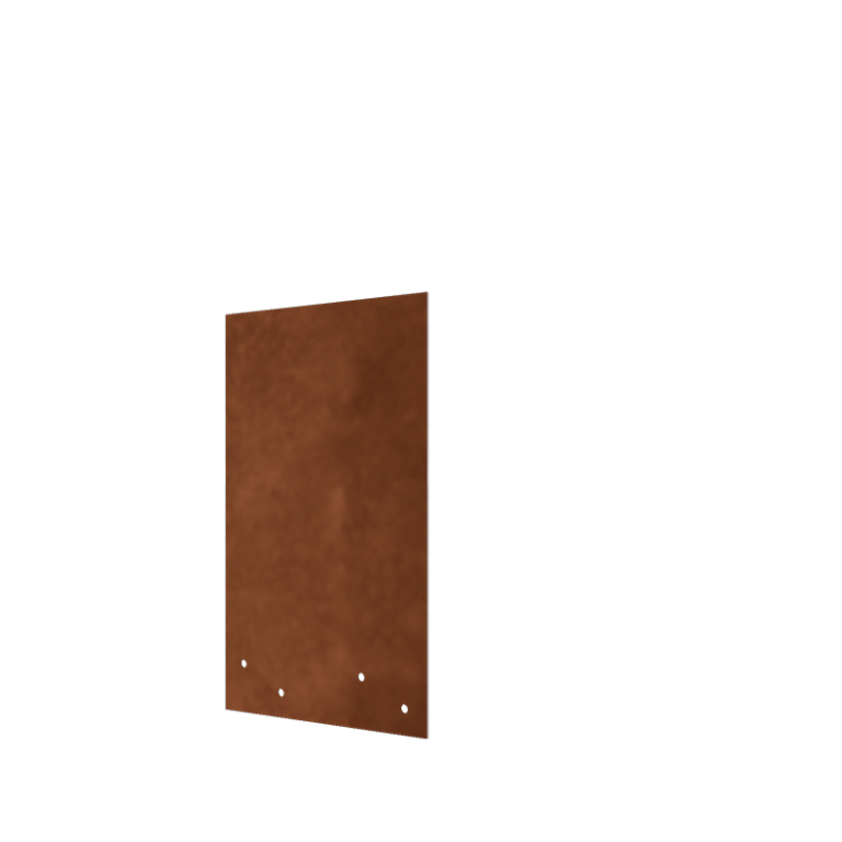 Placa de acoplamiento de acero corten recta alta 34 - 37,5 cm
