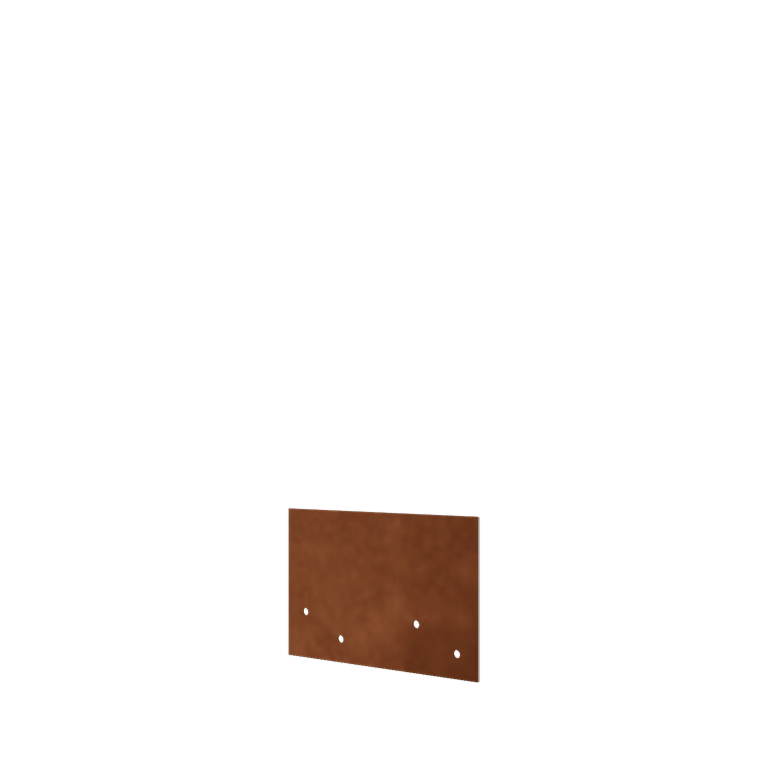 Placa de unión de acero corten - Recto - Altura borde jardín 12 / 15 cm