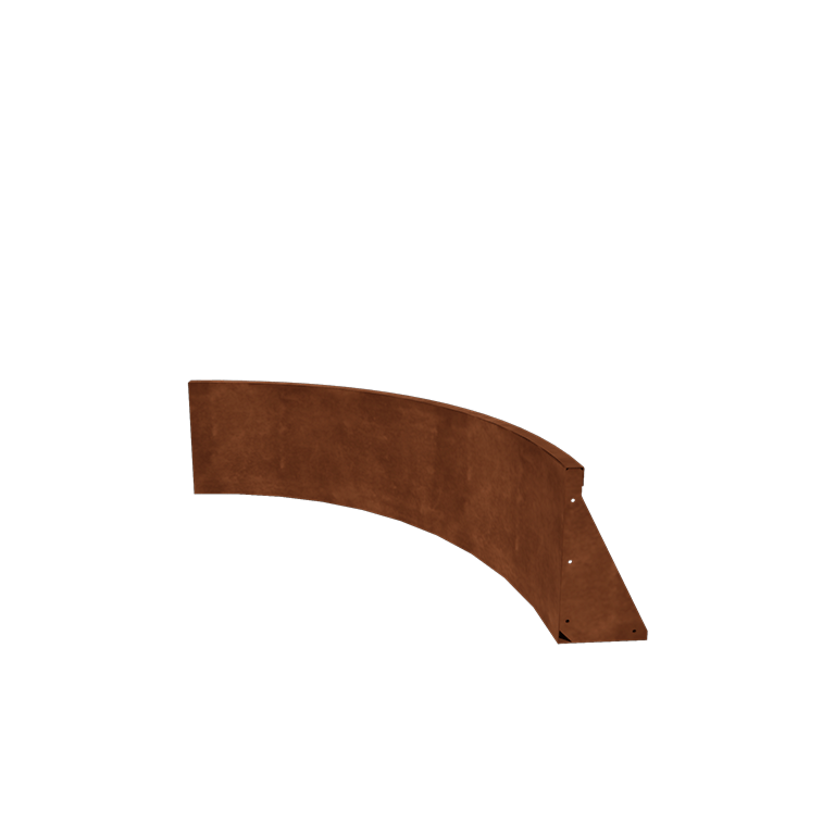 Muro de contención de acero corten - Curva interior - 100 x 100 x 40 cm