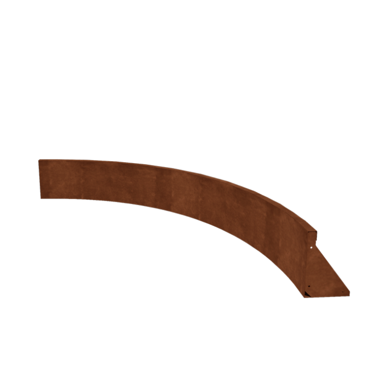 Muro de contención de acero corten curva interior 150 x 150 cm (altura 30 cm)