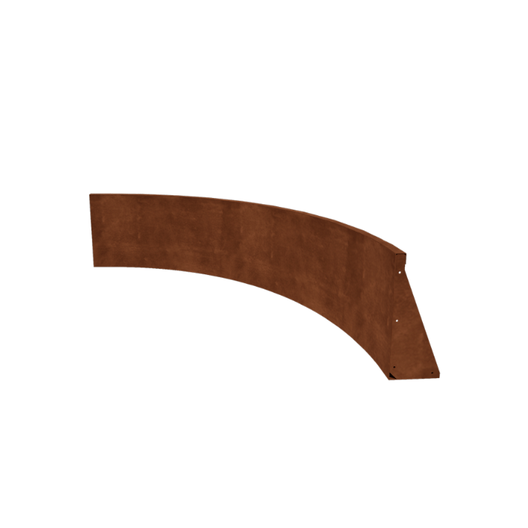 Muro de contención de acero corten - Curva interior - 150 x 150 x 50 cm
