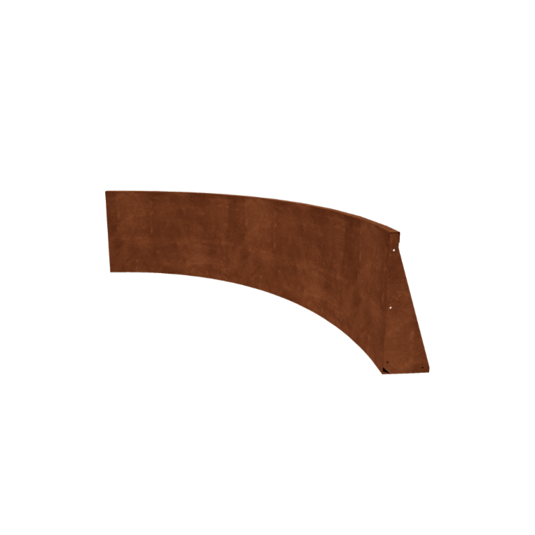 Muro de contención de acero corten - Curva interior - 150 x 150 x 60 cm
