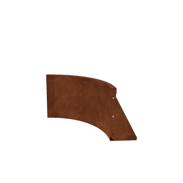 Muro de contención de acero corten - Curva interior - 50 x 50 x 40 cm