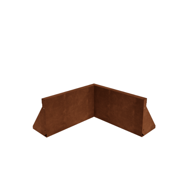 Muro de contención de acero corten - Esquina interior - 50 x 50 x 30 cm