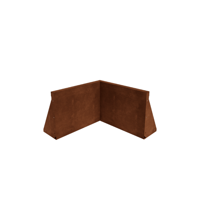 Muro de contención de acero corten - Esquina interior - 50 x 50 x 40 cm