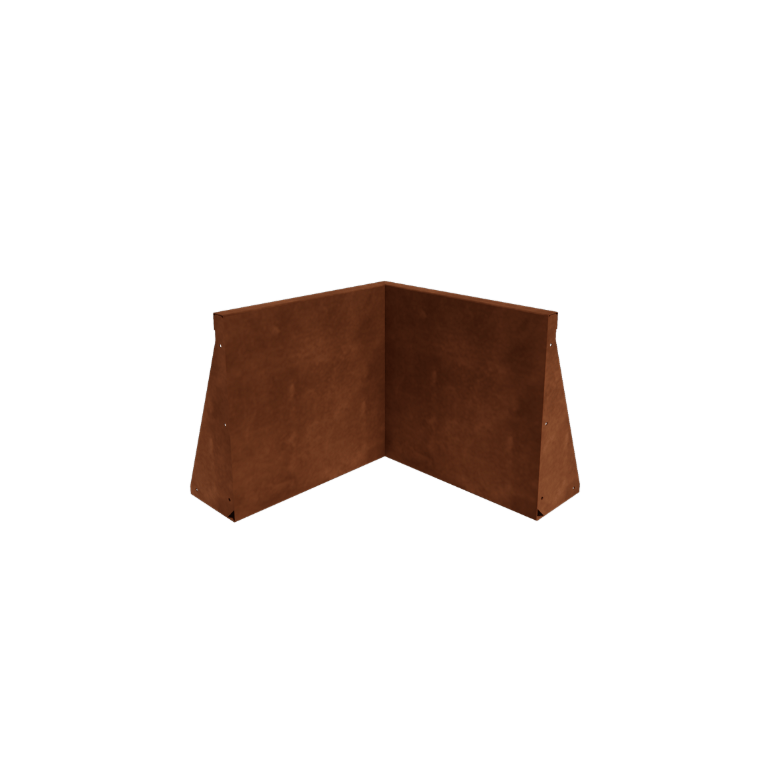 Muro de contención de acero corten - Esquina interior - 50 x 50 x 50 cm