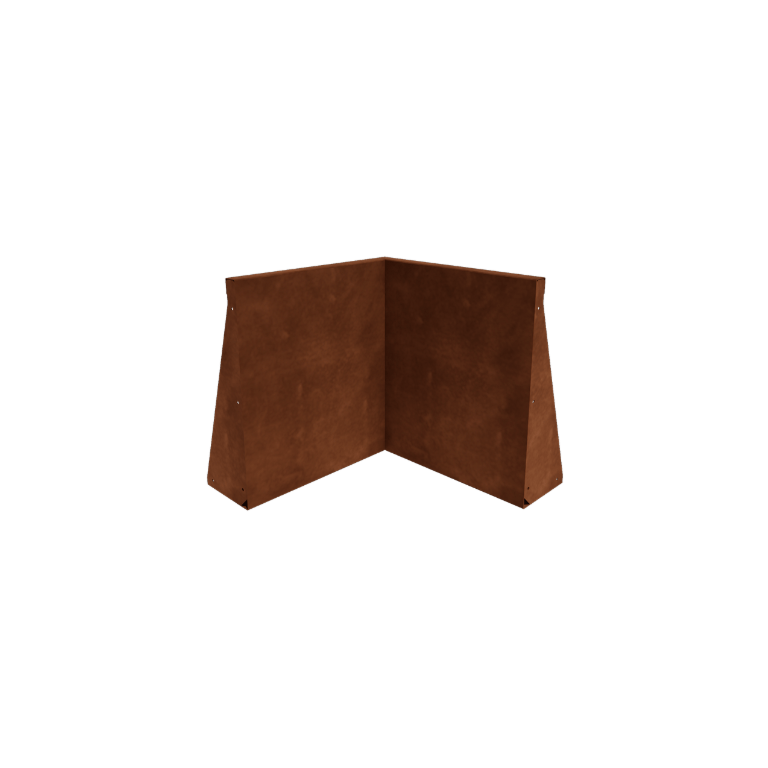 Esquina interior de muro de contención de acero corten 50 x 50 cm (altura 60 cm)