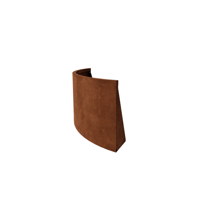 Muro de contención de acero corten curva exterior 100 x 100 cm (altura 60 cm)