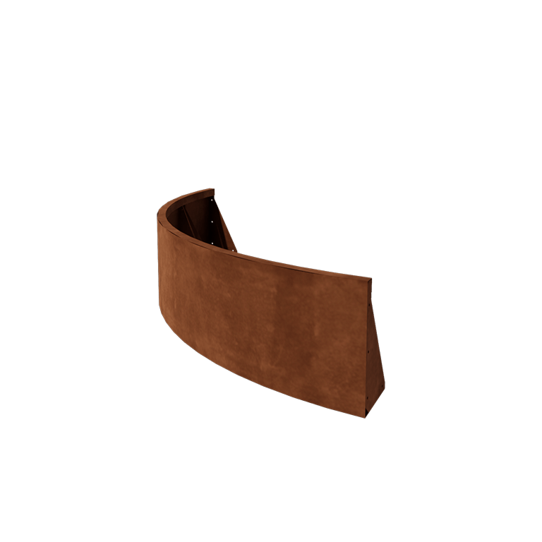 Muro de contención de acero corten - Curva exterior - 150 x 150 x 40 cm