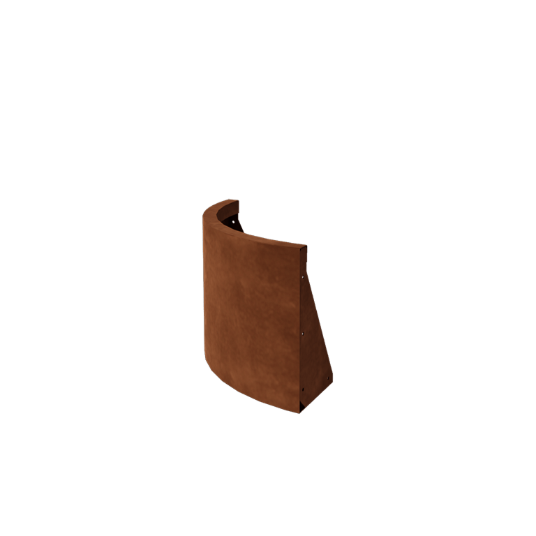 Muro de contención de acero corten - Curva exterior - 50 x 50 x 40 cm