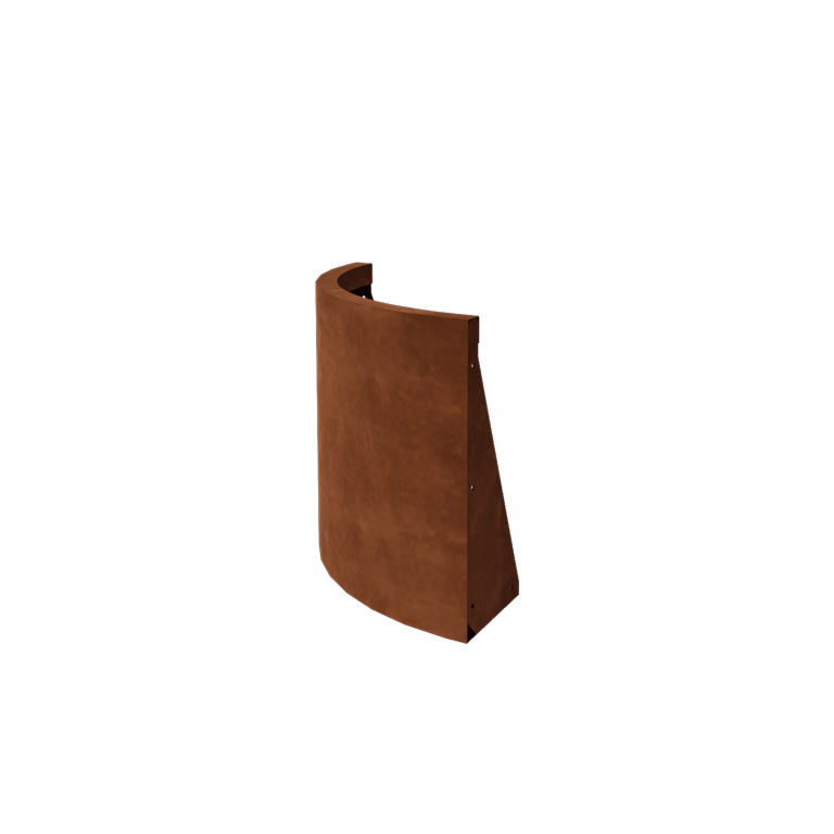 Muro de contención de acero corten curva exterior 50 x 50 cm (altura 50 cm)