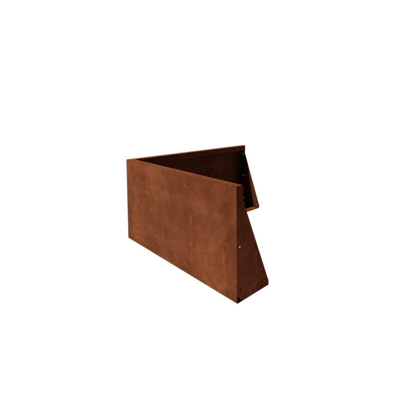 Muro de contención de acero corten - Esquina exterior - 100 x 100 x 50 cm