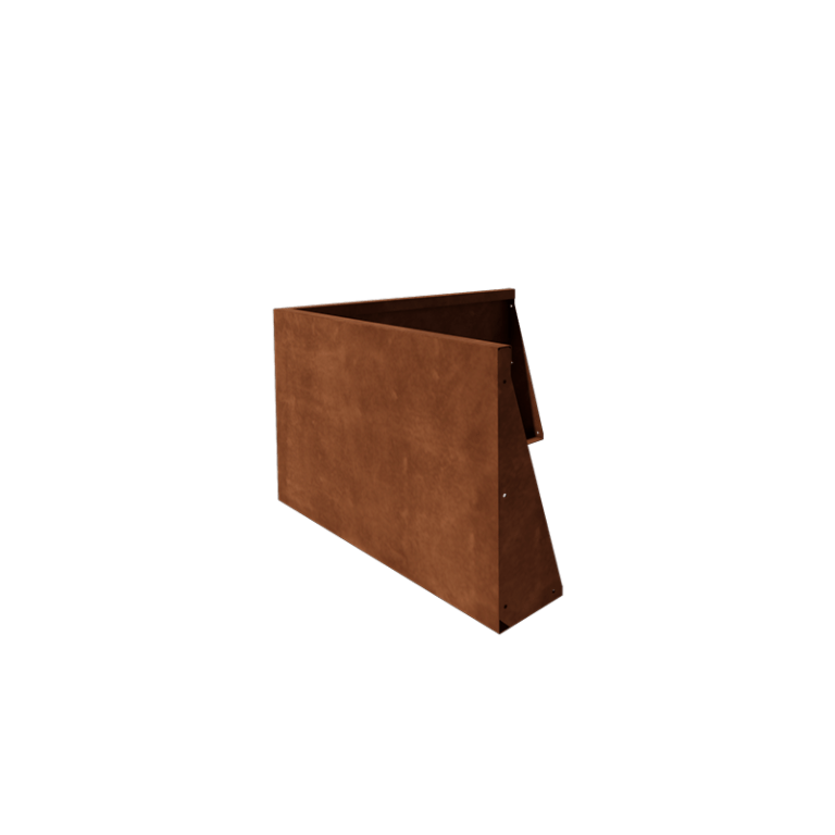 Muro de contención de acero corten - Esquina exterior - 100 x 100 x 60 cm