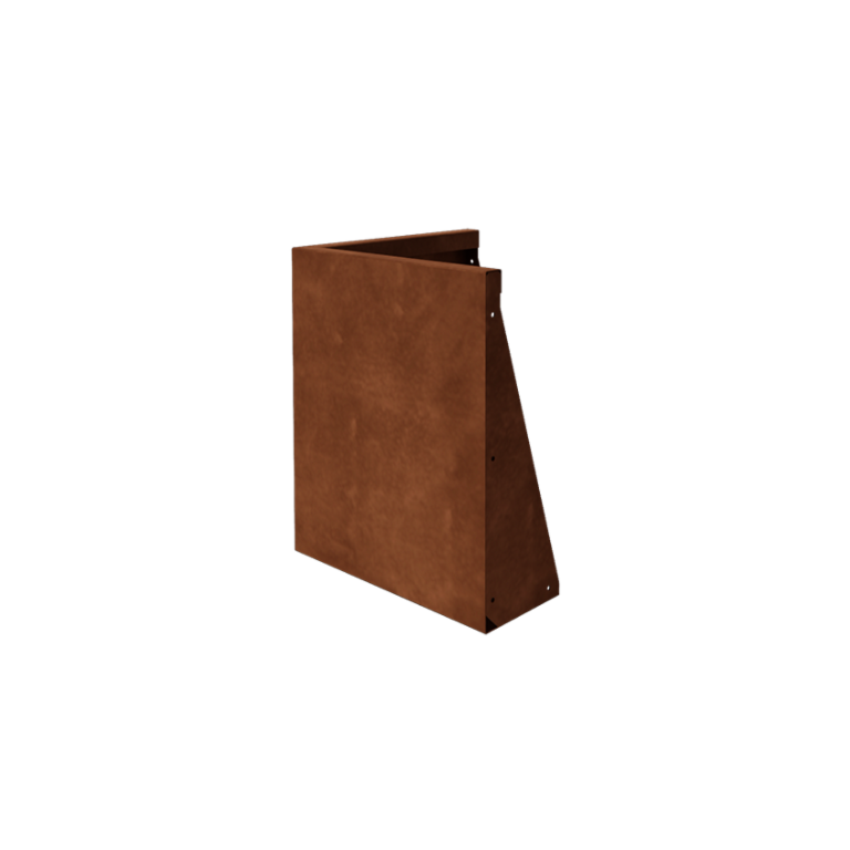Muro de contención de acero corten esquina exterior 50 x 50 cm (altura 60 cm)