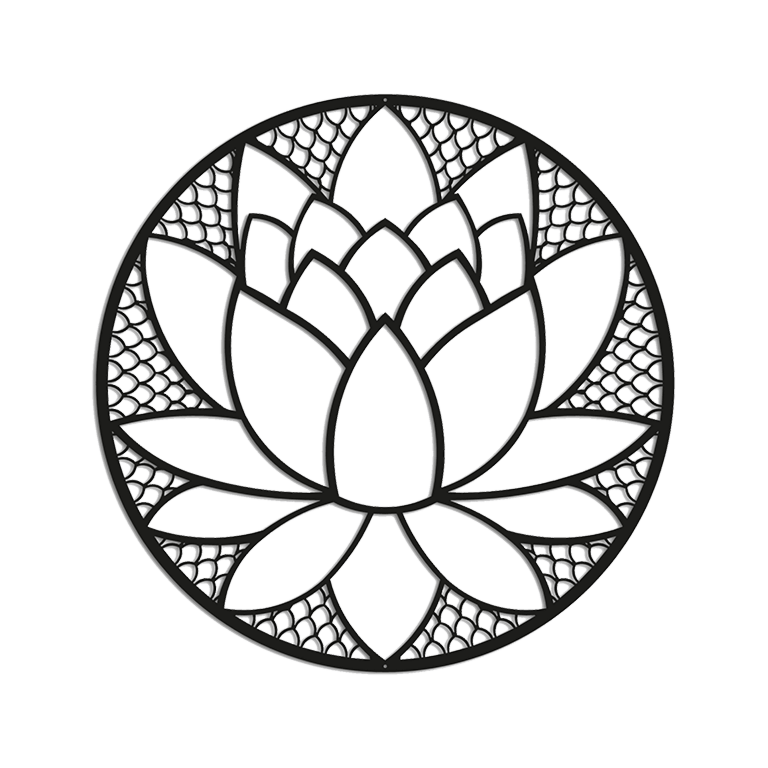 Decoración metálica de pared Flor de Loto