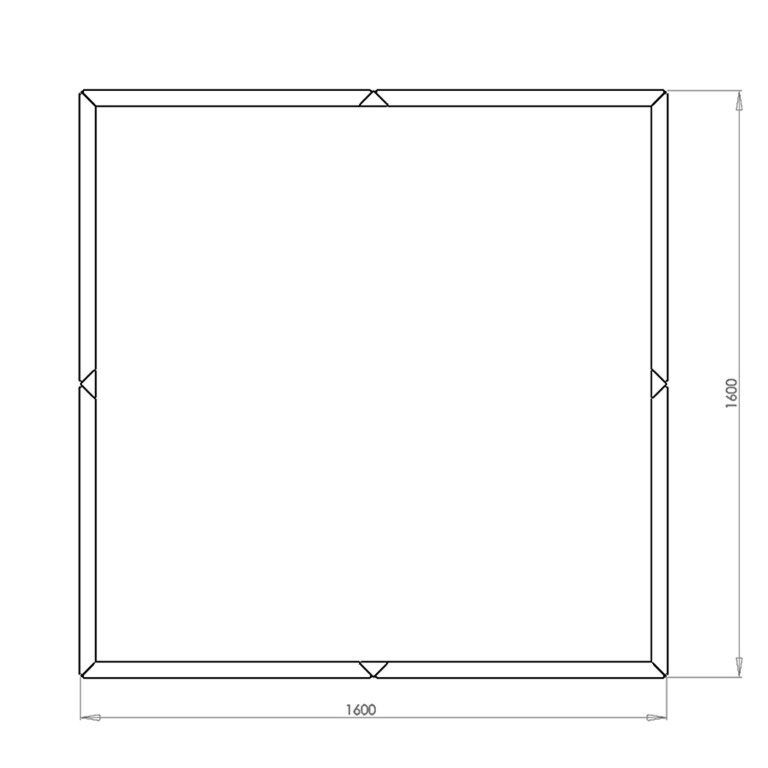 Jardinera de acero con tratamiento electrostático Miami xxl 160 x 160 cm