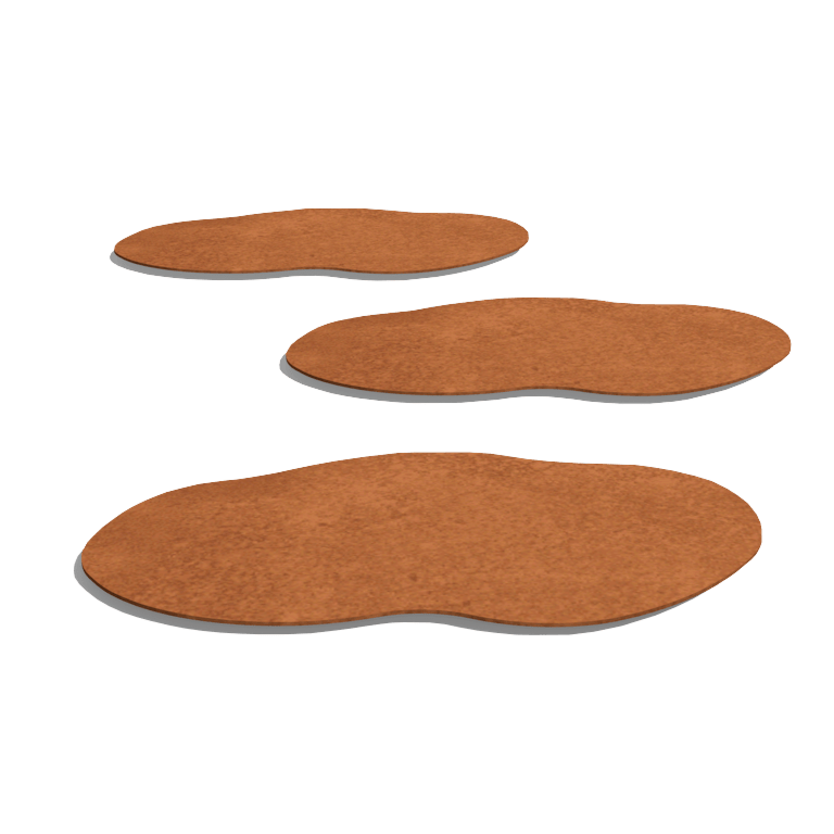 Peldaño de acero corten orgánico 50 x 25 cm