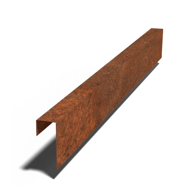 Perfil de recubrimiento de acero corten 15 x 6 x 5 cm (longitud 150 cm)