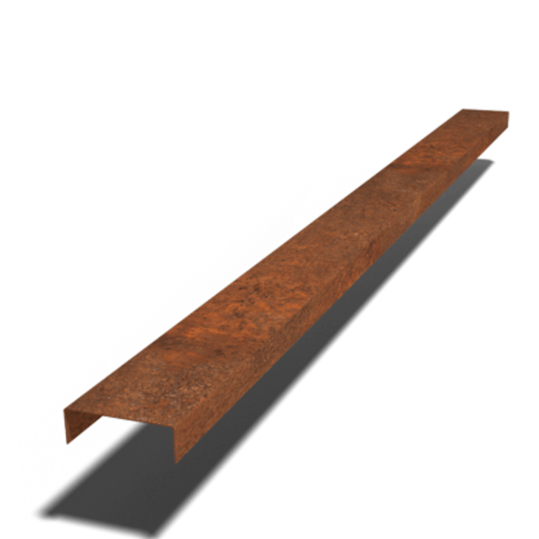 Perfil de recubrimiento de acero corten 5 x 15 x 5 cm (longitud 240 cm)